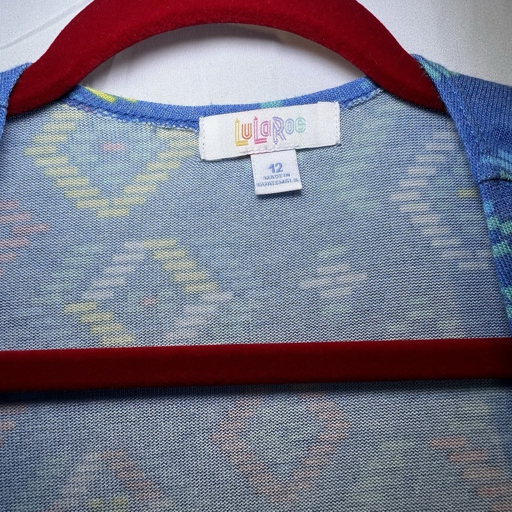 Lularoe Women's Light Blue Open‎ Front Light Weight Cardigan Long Sleeve Size 12 - Picture 2 of 5